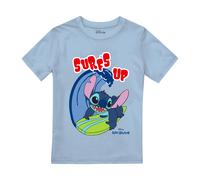 Lilo & Stitch Boy's Surf's Up T-Shirt Light Blue | Size: 3-4 Years Lilo & Stitch Light Blue 3-4 Years