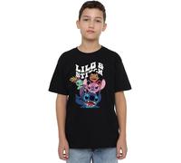 Lilo and Stitch Boys & Character Montage Unisex Kids T-Shirt, Black, 9-10 Years UK