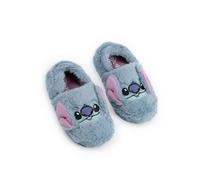 Lilo & Stitch Girls Blue Character Face Slip On Loafer Slippers - 12 UK Child