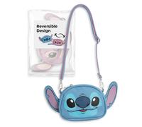 Disney Lilo & Stitch Double-Sided Cross Body Bag | Blue Stitch & Angel Character Handbag | Adjustable Strap Small Carrier Movie Merchandise for Kids