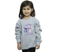 Lilo & Stitch Girl's Happy Birthday Sweatshirt in Grey | Size: 7-8 Years Lilo & Stitch Grey 7-8 Years