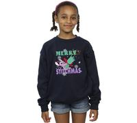 Lilo & Stitch Girl's Merry Stitchmas Sweatshirt in Navy | Size: 9 Years Lilo & Stitch Navy 9 Years