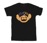 Lilo & Stitch Girl's Stitch O Ween Cotton T-Shirt in Black | Size: 9 Years Lilo & Stitch Black 9 Years