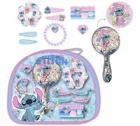 Lilo & Stitch Hair Accessories Glitter Hair Brush, Scrunchie, Clips, Bracelet & Cosmetic Bag Set for Girls