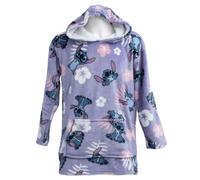 Disney Lilo & Stitch Floral Wearable Hooded Fleece Blanket - Kids Size