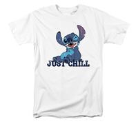 Lilo & Stitch Men's Just Chill T-Shirt White | Size: XL Lilo & Stitch White XL