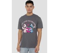 Lilo & Stitch Men's Made For Each Other T-Shirt Charcoal | Size: Large Lilo & Stitch Charcoal L