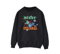 Lilo & Stitch Men's Merry Stitchmas Stitch Sweatshirt in Black | Size: 5XL Lilo & Stitch Black 5XL