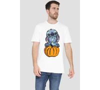 Lilo & Stitch Men's Pumpkin Sketch T-Shirt White | Size: Large Lilo & Stitch White L