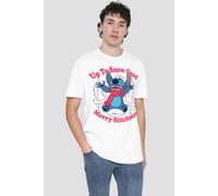 Lilo & Stitch Men's Snow Angel T-Shirt White | Size: Medium Lilo & Stitch White M