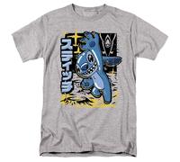 Lilo & Stitch Men's Space Anime T-Shirt Grey | Size: Small Lilo & Stitch Grey S