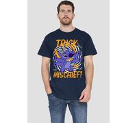 Lilo & Stitch Men's Trick Or Mischief T-Shirt Navy | Size: 2XL Lilo & Stitch Navy 2XL