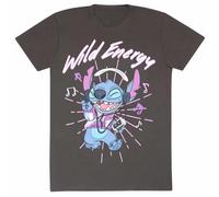 Lilo & Stitch Men's Wild Energy T-Shirt in Charcoal | Size: XL Lilo & Stitch Charcoal XL