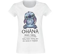 Lilo & Stitch - Ohana Means Family White - Girly - white - L - 100% Cotton,Jersey L