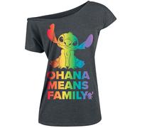 Lilo & Stitch Ohana Rainbow T-Shirt grey L