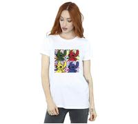Lilo & Stitch Pop Art Cotton Boyfriend T-Shirt Disney White S