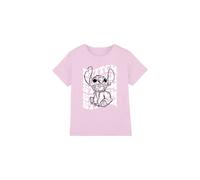 Lilo & Stitch Sketch Name Repeat Kids T-Shirt Pink | Size: 12-13 Years Lilo & Stitch Pink 12-13 Years
