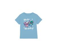 Lilo & Stitch Stitch & Angel Ice Skating T-Shirt in Light Blue | Size: 5-6 Years Lilo & Stitch Light Blue 5-6 Years