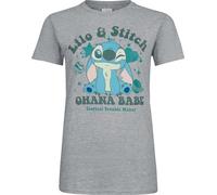 Disney Women's Lilo and Stitch Ohana Babe Classic T Shirt, Heather Grey, L