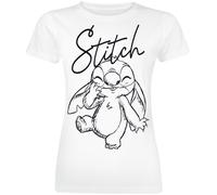 Disney Women's Lilo & Stitch Sketchy Surprise Classic T-Shirt, White | Size: XL Disney White XL