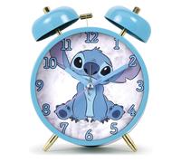Disney Stitch Kids Table-Top Bedside Twin Bell Alarm Clock for Home Bedroom
