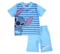Lilo & Stitch Unisex Kid's Ensemble Lilo et Stitch Boys and Girls T-Shirt + Shorts Set, Blue, 8 Years (Pack of 2)
