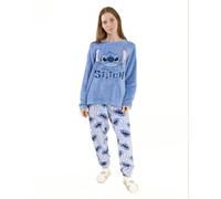 Lilo & Stitch Women's Adult Long Sleeve Long Leg Pyjama Set (Blue) in Blue | Size: Large Lilo & Stitch Blue L