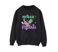 Lilo & Stitch Women's Merry Stitchmas Sweatshirt in Black | Size: 5XL Lilo & Stitch Black 5XL