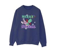 Lilo & Stitch Women's Merry Stitchmas Sweatshirt in Navy | Size: 5XL Lilo & Stitch Navy 5XL