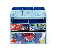 ARDITEX Wooden Organizer (62x30x60 cm) with 6 Textile Storage Baskets by Lilo & Stitch