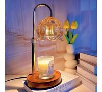 LILOOVKE Candle Warmer Lamp Dimmable Flower with Timer Adjustable Height Flameless Wax Warmer Lamp Home Decor Electric Heating for Jar Candles with Gift Packaging and Two Bulbs