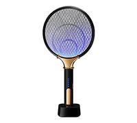 LILOVE 2 In 1 LED Electric Mosquito Swatter, 1200mAh USB Rechargeable Anti Fly Bug Zapper Killer Trap Insect Racket Pest for Mosquitoes, Flies, Bees (Black)