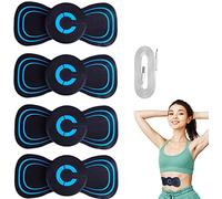 LILOVE Microcurrent EMS Mini Massage Device, Cordless Portable Cervical Pad for Whole Body, Electric Neck Massager, Bioelectric Acupoints Mat Pain Relief (Color : 4pcs)