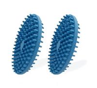 Lilpep 2 in 1 Pet Grooming Brush, Dog Bath Brush Double-Sided Bath and Massage Tool for Dogs and Cats 2pcs, Blue