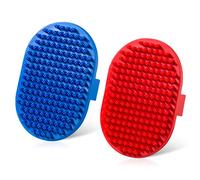 Lilpep Dog Brush, Rubber Pet Shampoo Brush with Silicone Bristles for Massaging Grooming, Removing Short Hair, Dogs, Cats, Tangles and Dead Undercoat, Pack of 2