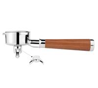 LILQ 54mm Spouted 3 Ears Portafilter Compatible with Breville Machines Stable Handle (Rosewood Flat, 54mm Double Spouts)