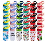 Lilsofee 30 Pack 12 OZ Sublimation Straw Sippy Cup Blank Tumblers Double Wall Vacuum Insulated Mixed Color Thermoses Stainless Steel Water Bottles for School