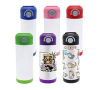 Lilsofee 6 Pack 12 OZ Sublimation Straw Sippy Cup Spill Proof Blank Tumblers Mixed Color Stainless Steel Thermoses for Hot Drinks Double Wall Vacuum Insulated Water Bottle for School