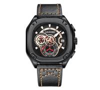 LILUOKE Luxury Men's Watch Dial Design, Stainless Steel or Rubber Strap, Luminous Hands, Waterproof Tactical Timepiece, Bold Style, DT-LK9007G-01