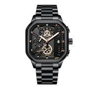 LILUOKE Mens Watches, Wrist Watches Luminous Design, Big Face Fashion Quartz Black Watch 30ATM, Casual Watch for Men Unique Gifts for Men, DT-LK9010G-01