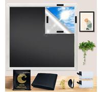 LILVEYUme Blackout Blinds, Stick On Black Out Blinds - 300 x 145cm Portable blackout blind with 20 Hook & Loop Tapes, Travel Blackout Curtain, RVs and Travel (Black)