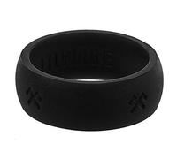 Lilware Silicone Wedding Ring Rubber Band for People with Active Lifestyle with the Jumis Symbol, Size 6, Black, Silicone