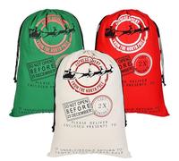 Lilwemen 3 Pcs Santa Sacks - Large christmas sacks with Drawstring, Xmas Canvas Gift Package Storage, Reusable bag for Christmas (1)