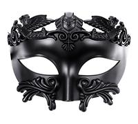Lilwemen Ancient Greek Spartan Warrior Roman Masquerade Mask Men Venetian Mask Wedding Ball Mask Mardi Gras Burlesque Ball Party (Black)