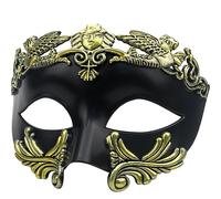 Lilwomen Ancient Greek Spartan Warrior Roman Masquerade Mask - Venetian Mask for Men - Wedding, Mardi Gras, Burlesque Ball (B-Gold)