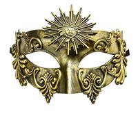 Lilwomen Ancient Greek Spartan Warrior Roman Masquerade Mask - Venetian Mask for Men - Wedding, Mardi Gras, Burlesque Ball (D-Gold)