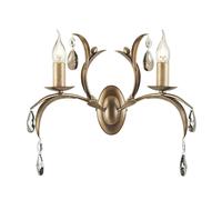 Lily 2 Light Indoor Candle Wall Light Metallic Bronze Floral Leaves Design Netlighting Brown One Size