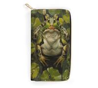 Lily And Frog Slim Thin Credit Card Wallet, PU Leather Bifold Cash Wallet, Zipper Coin Pocket Id Window Wallet Storage Bag Wallet Coin Purse Pouch Change Holder Small with Zipper for Men And Women