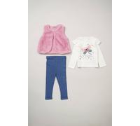 Lily And Jack Fur Gilet, Top And Legging Outfit Set In Blue Blue 2 Years