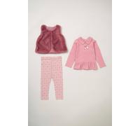 Lily And Jack Fur Gilet, Top And Legging Outfit Set In Pink Pink 12 m
